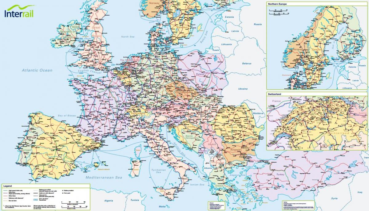 kort af interrail sviss 