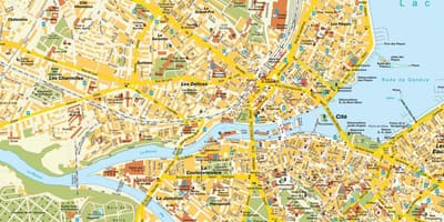Götunni kort af geneva sviss