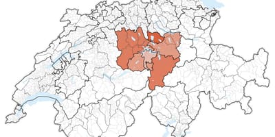 Kort af central sviss 