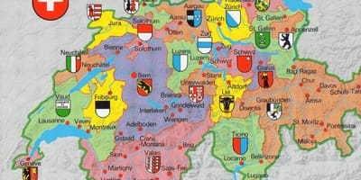 Kort af ferðamaður kort af zurich í sviss