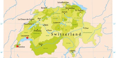 Kort af lake geneva sviss
