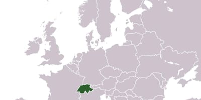 Sviss staðsetningu í evrópu kort